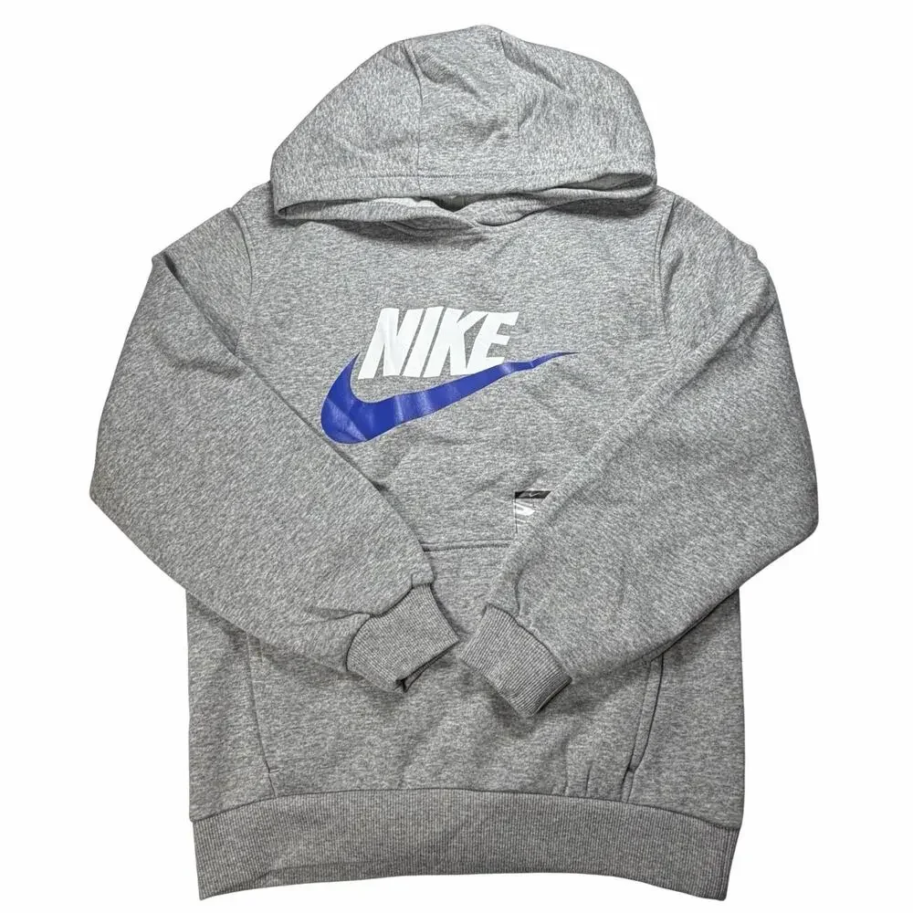 Nike Sportswear Club Fleece Hoodie Youth Large Fleece Lined Swoosh Logo Pullover